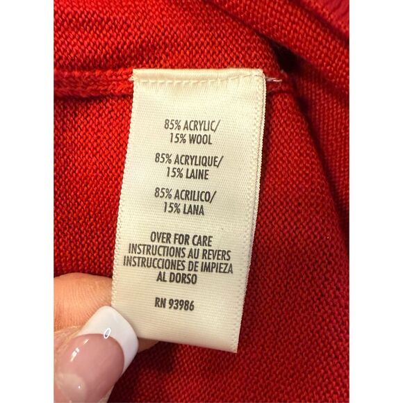 Casual Corner Ballerina Wrap Sweater Red Sz. PS Substantial Holidays - Picture 9 of 10